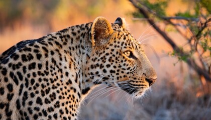 Fototapeta premium portrait of a leopard panthera pardus savuti chobe national park botswana africa
