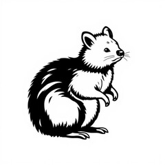 Obraz premium Black Quokka Animal Icon