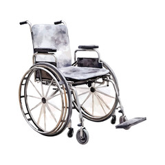 Fototapeta premium Watercolor Wheelchair Vector Illustration with Transparent Background for Disability and Accessibility Concepts in PNG Format