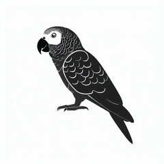 Stylized African Grey Parrot