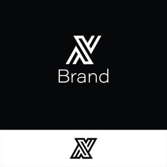 Linear Letter SX or XS Monogram Isolated with Two Different Background.