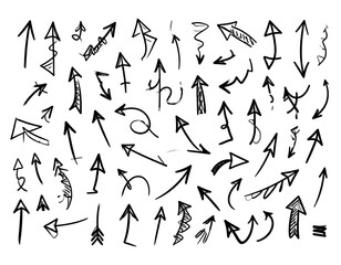 Collection of hand-drawn arrows
