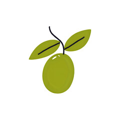 Vibrant Olive Branch: Simple Illustration for Culinary & Mediterranean Designs