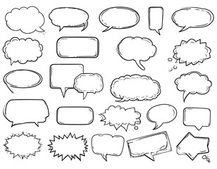 Fototapeta premium Collection of hand-drawn speech bubbles