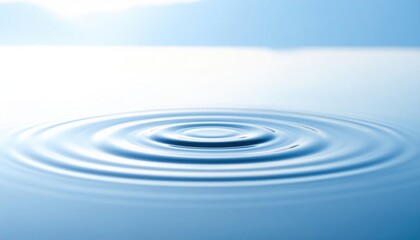 Water Ripple Pattern On Calm Blue Water Surface