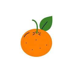 Vibrant Mandarin Orange Fruit Illustration: Graphic Design Element for Food, Health, and Citrus Branding