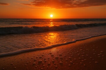 Obraz premium A Sunset Over the Ocean's Edge