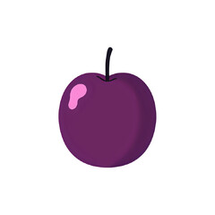 Purple Plum Illustration: A Digital Rendering of a Single Fruit