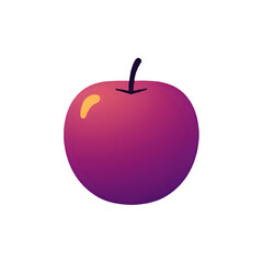 Vibrant Purple Apple Illustration: Perfect for Branding & Design