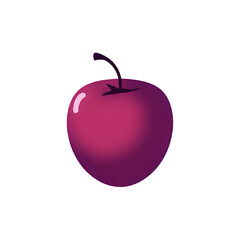 Vibrant Pink Apple: A Digital Painting of a Single Fruit