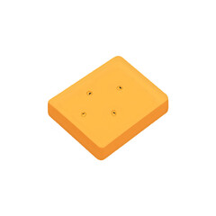 Crispy Cracker: Isometric View of a Single Buttery Biscuit