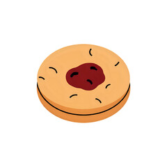 Delicious Jam Biscuit: A Close-Up View of a Buttery Cookie