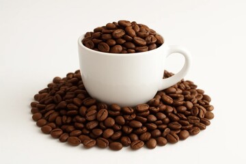 Fototapeta premium Indulge in the rich aroma of freshly brewed coffee with a perfectly filled cup