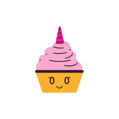 Magical Unicorn Cupcake: Delicious Dessert Illustration