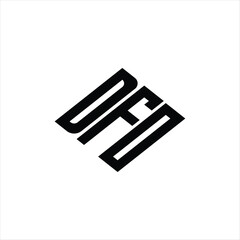  Modern abstract DFO logo design featuring geometric lines for innovative data analysis and digital transformation branding