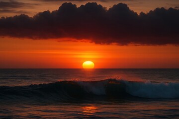 Obraz premium A Sunset Over the Ocean