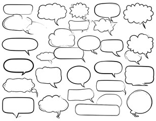 Obraz premium Collection of various cartoon speech bubbles