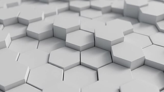 White Hexagon Geometric Abstract Modern Seamless Loop Background Animation for Business Technology Science Data Presentations and Clean Architectural Design Foo