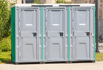 Three bio-toilet stalls