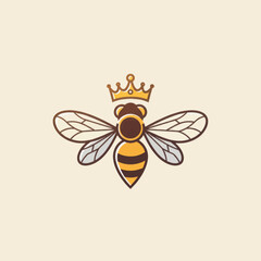 Adorable Cartoon Bee on Honeycomb Hexagon