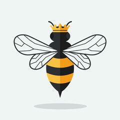 Simple, Colorful Illustration of a Flying Honeybee