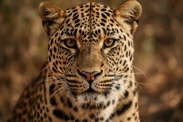 Obraz premium The Piercing Gaze of a Leopard in its Natural Habitat