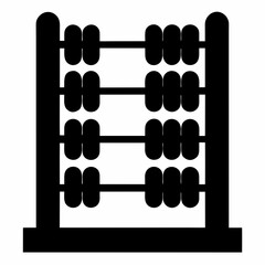 Simple Wooden Abacus &ndash; Clean Black Line Art Vector