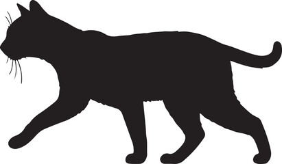 Marbled Cat Vector Silhouette