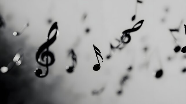 Animated music notes in sharp high  motion design - Powered by Adobe