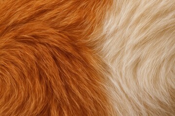 Close-up of a richly textured fur pattern, featuring a harmonious blend of warm browns and soft creams