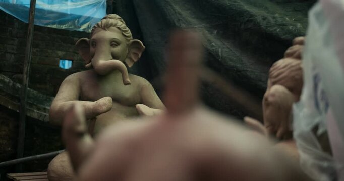 Crafting Lord Ganesha from Clay