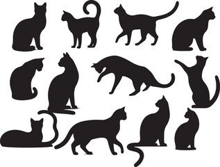 Stylized silhouette of a cat in profile