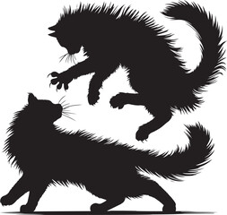 Elegant black silhouette of a cat