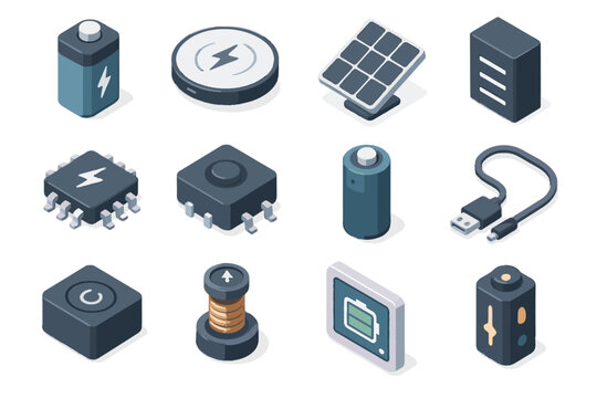 Charging icon battery vector prosthetic pad smart cable chip management power indicator