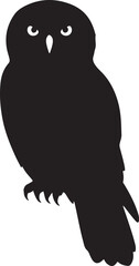 Northern Hawk Owl Vector Silhouette