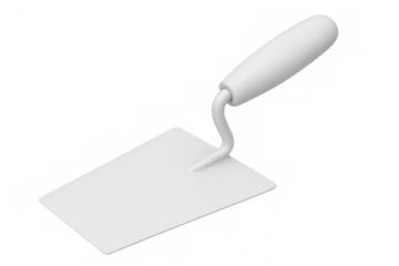 3d rendering of a white trowel isolated on transparent background, perfect for construction or diy projects