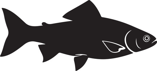 Opaleye Fish Vector Silhouette