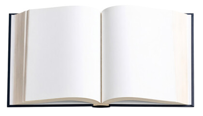 Open book with blank pages, ready for your text or illustrations on transparent background