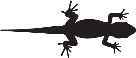 Ornate Tree Lizard Vector Silhouette