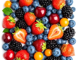 Fototapeta premium Colorful assortment of fresh berries