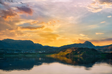 Obraz premium Kamoyaer is a fishing village in Nordkapp Municipality in Finnmark county, Norway.