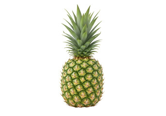 Fototapeta premium Fresh Ripe Pineapple with Green Spiky Leaves.