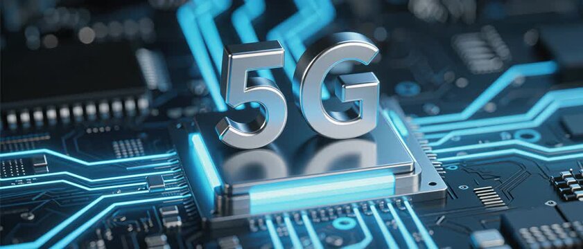 Showcasing, 5G Technology, Data Center, Stock Image, Futuristic Circuitry, Macro View, High-Speed Connectivity Concept for SEO