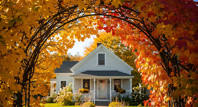 Charming Cape Cod Residence Framed by an Exuberant Arbor of Autumn Foliage Display