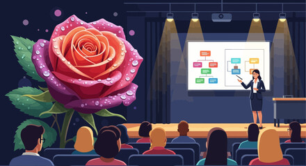 Rose-Tinted Corporate Presentation: A Unique Blend of Nature and Business Insights