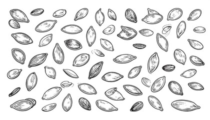 Hand-drawn pumpkin seeds (1)