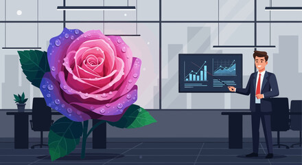 Growth and beauty: a visual metaphor blending business and nature beautifully