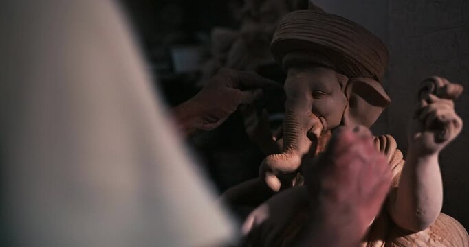 Crafting Lord Ganesha from Clay