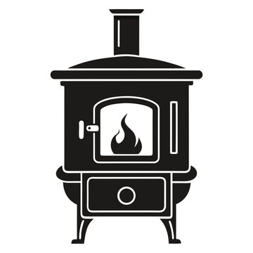 black stove with fire clip art preview