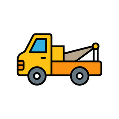 yellow dump truck vector art icon